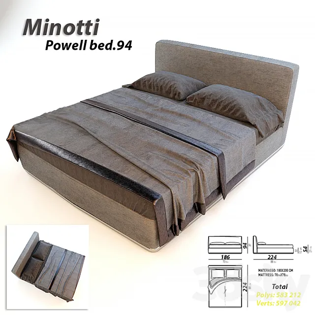 powell-bed.94 3DModel