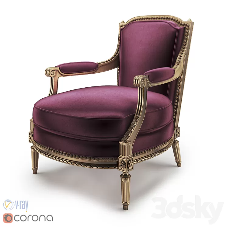 Pozzoli SX-161 armchair 3D Model