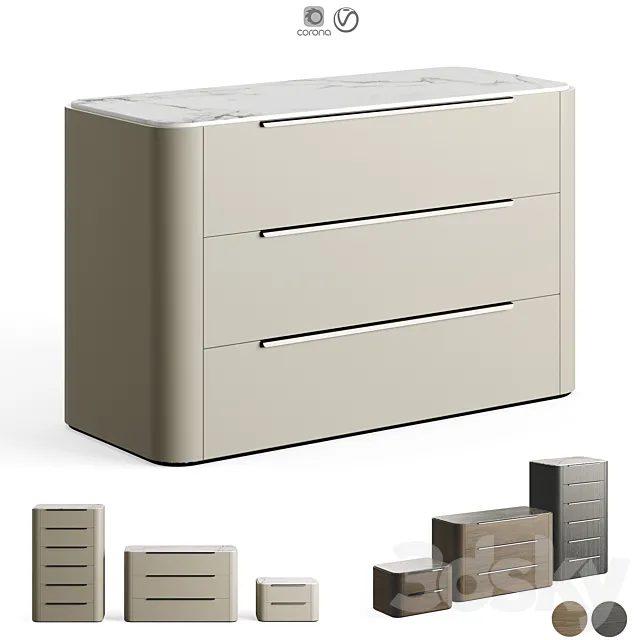 Praddy Bamboo Collection With Metal Tubular Feet 3D Model