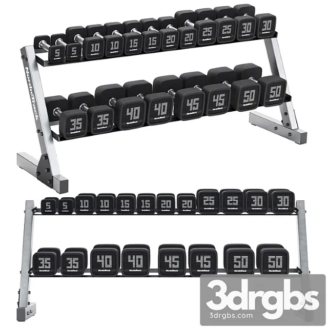 Premium Dumbbell Set And Dumbbell Rack 3D Model Free