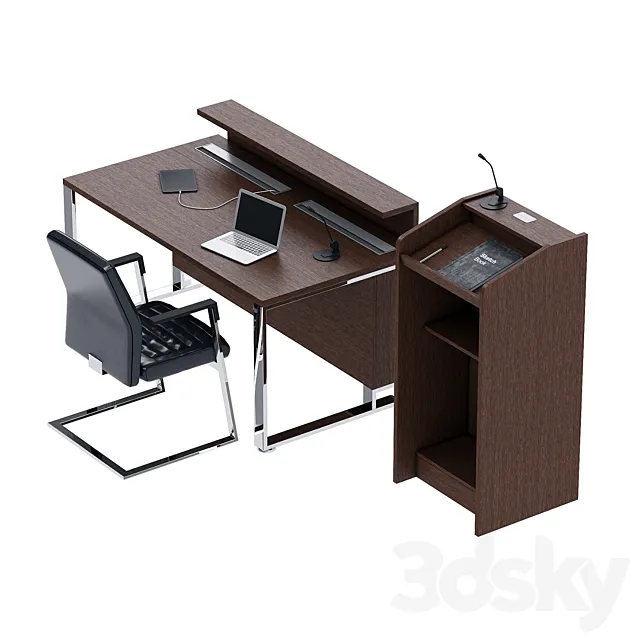 Presidium table and tribune LAS I-MEET 3D Model
