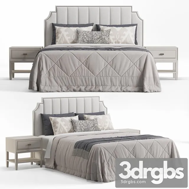 Princeton Step Rectangular Upholstered Bed 3D Model Free