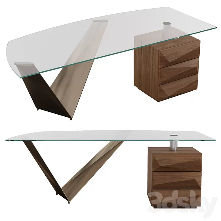 Prisma steel desk by Reflex 3D Model Free