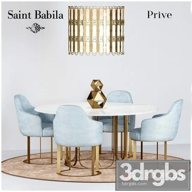 Prive Saint Babila Table and Chair 3D Model Free