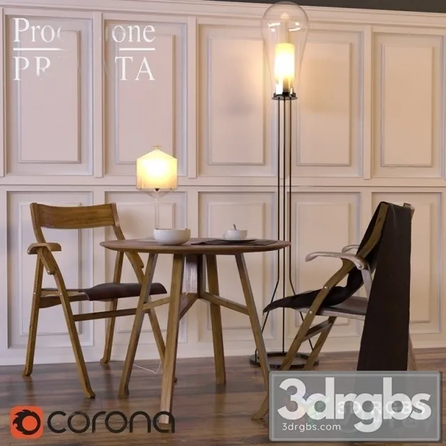 Produzione Privata Table and Chair 3D Model Free