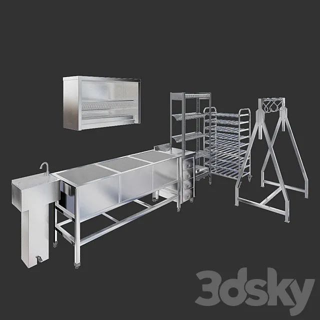 Professional kitchen equipment 2 3DModel