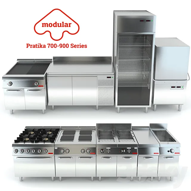 Professional kitchen Modular - collection Pratika 3DModel