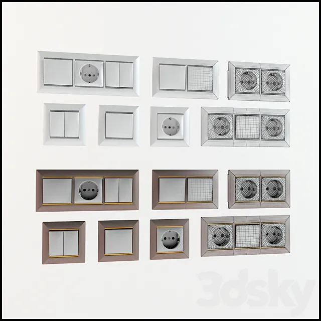 PROFI A set of switches and Sockets 3DModel