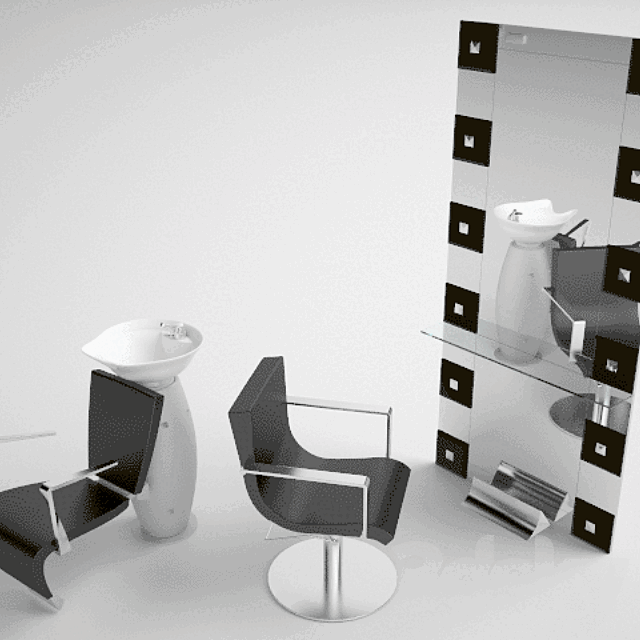 profi Chair sink mirror 3D Model