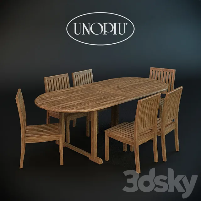 "PROFI" Garden chair and table Lydia&Tamil 3DModel