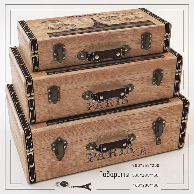 PROFI Woodland Imports Wood Trunk (Set of 3) 3DModel