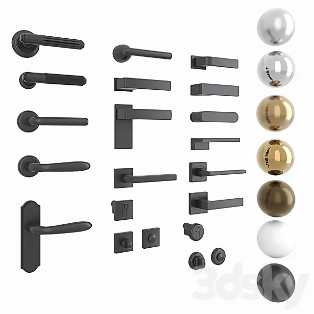 Profil Doors furniture set 3D Model