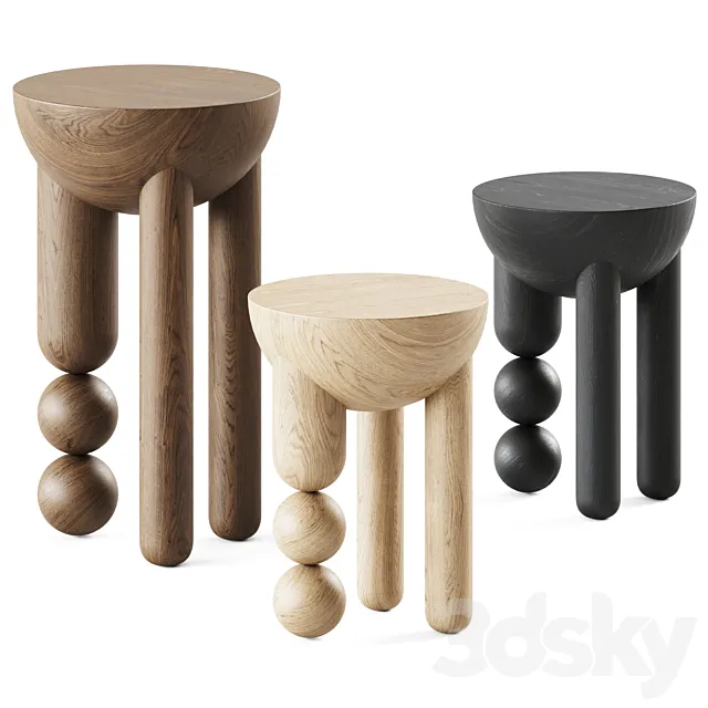 Profiterole Occasional Table _ Wooden table 3DModel