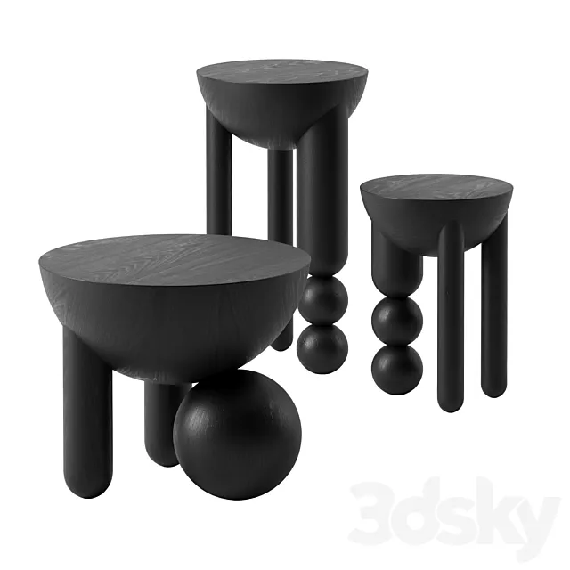 Profiterole side tables by Bohinc Studio 3D Model