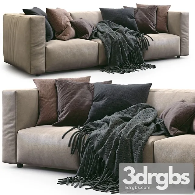 Prostoria leather sofa match_1 2 3D Model Free