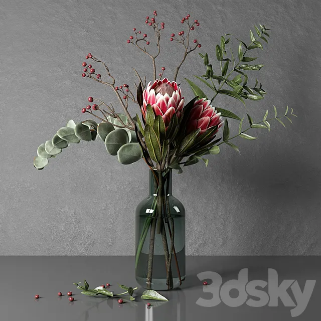 Protea and eucalyptus bouquet Free Download