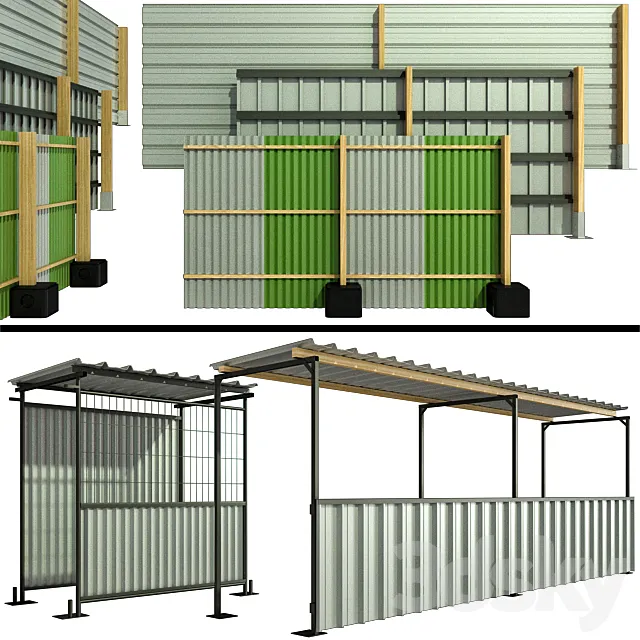 Protective security fencing of construction sites fence 3D Model