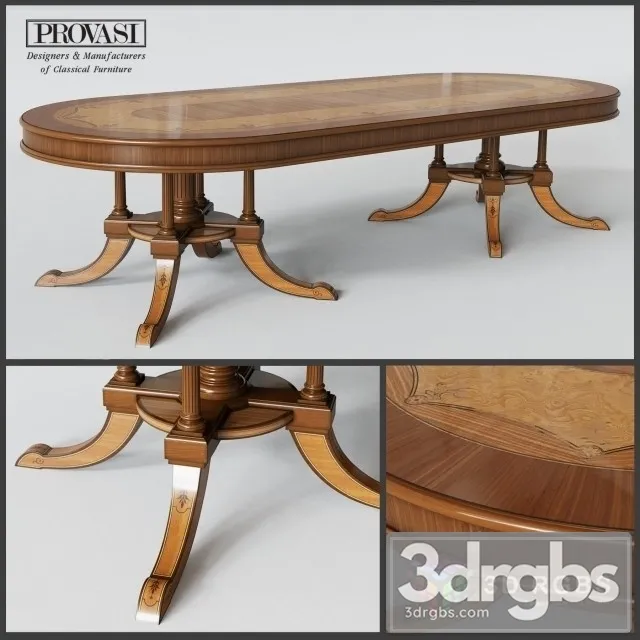 Provasi 1213 Oval Table 3D Model Download