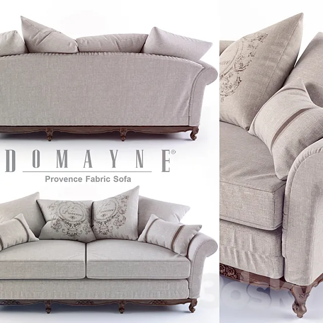 Provence Fabric Sofa 3D Model