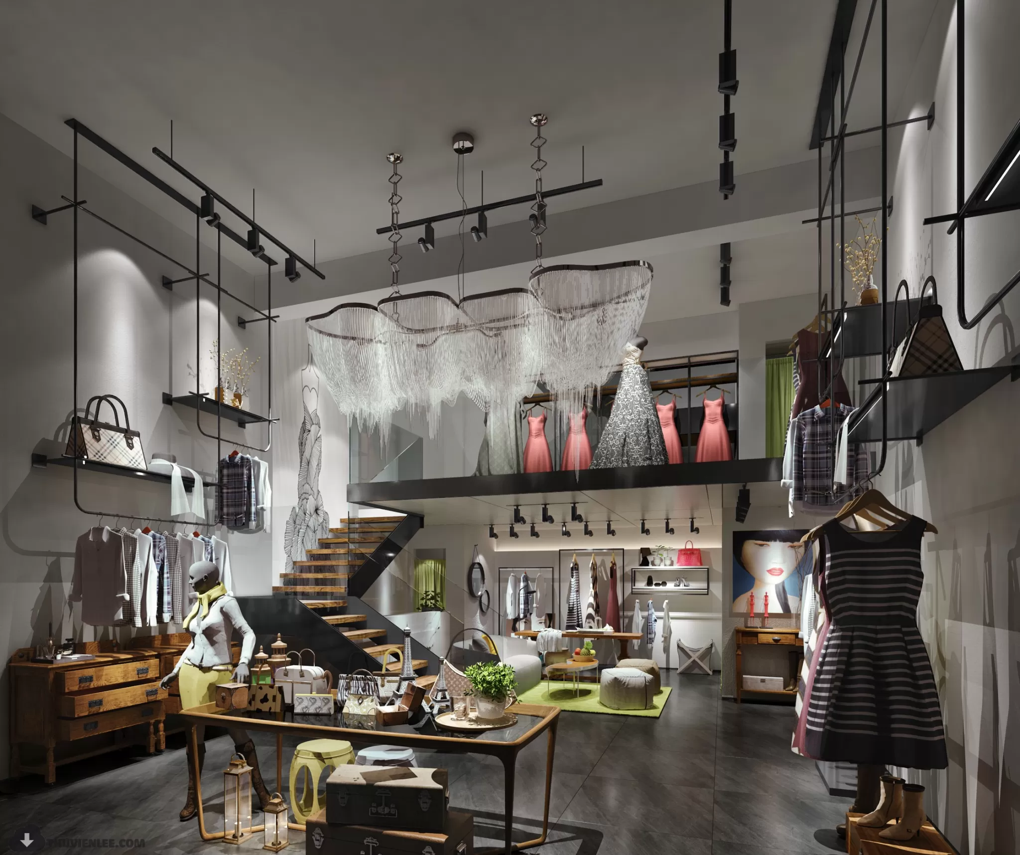 PUBLIC COMMERCE SPACE 3D MODEL - 3D MODELS - 3DSKY FREE MODELS