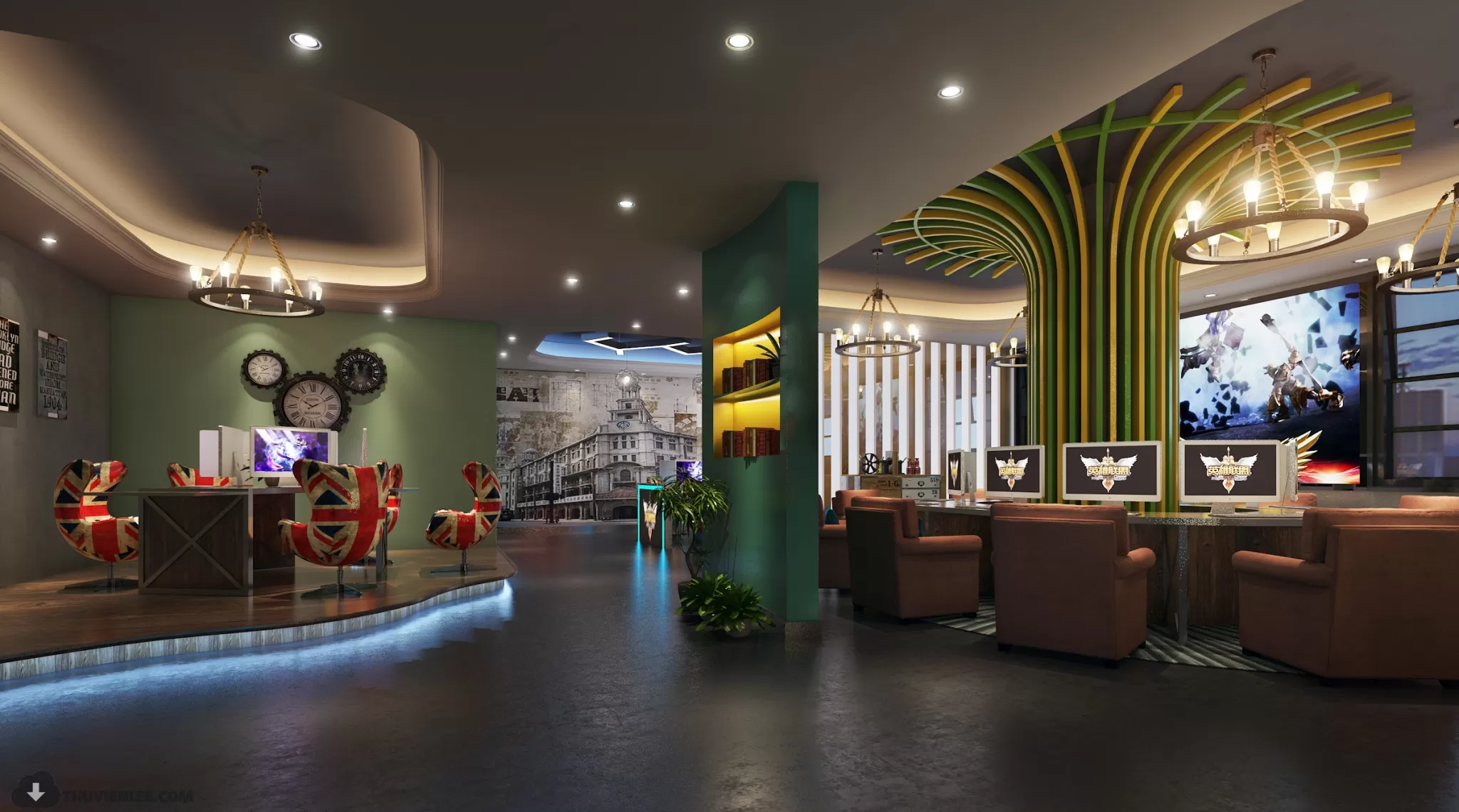 PUBLIC COMMERCE SPACE 3D MODEL - 3D MODELS - 3DSKY FREE MODELS