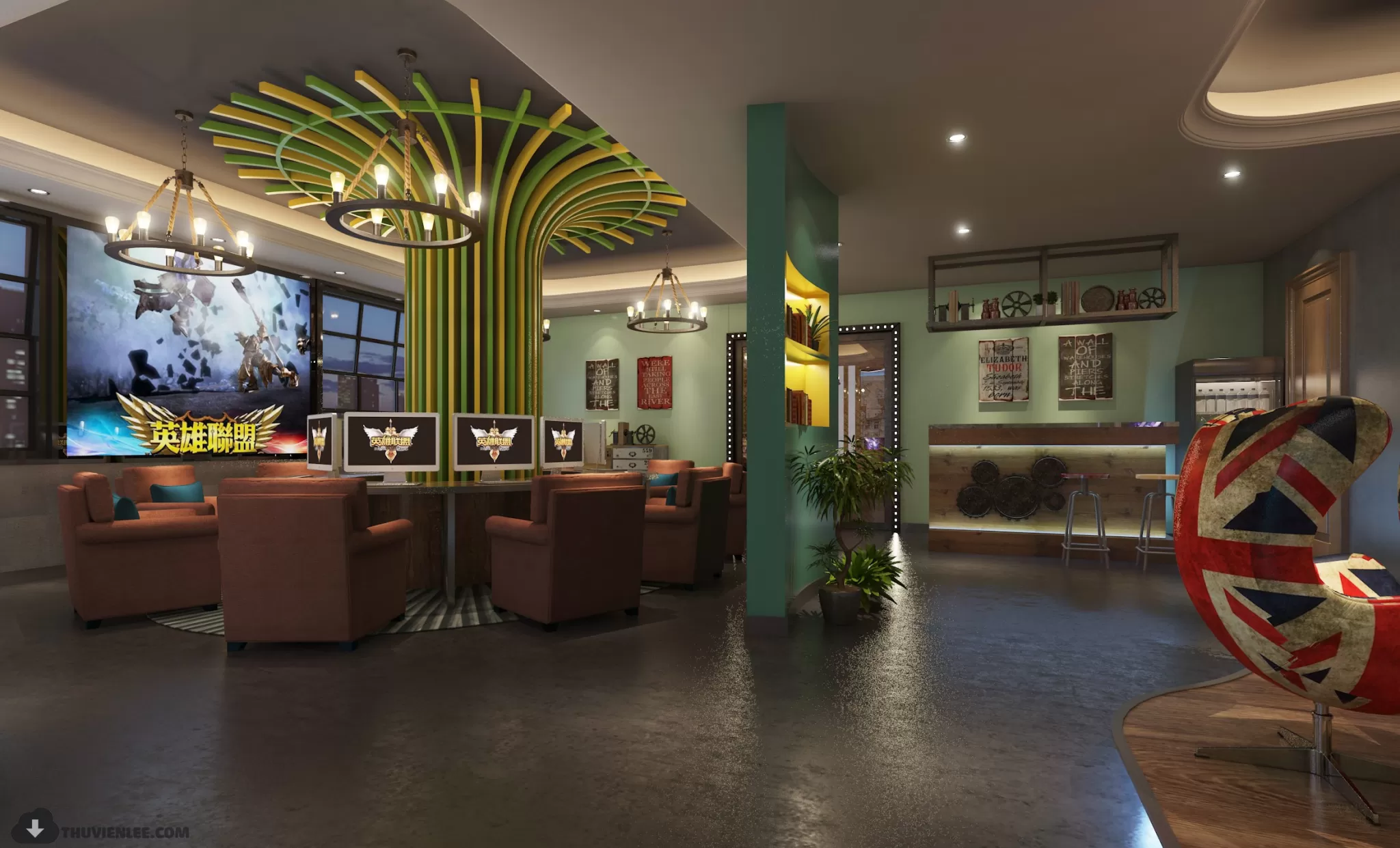 PUBLIC COMMERCE SPACE 3D MODEL - 3D MODELS - 3DSKY FREE MODELS