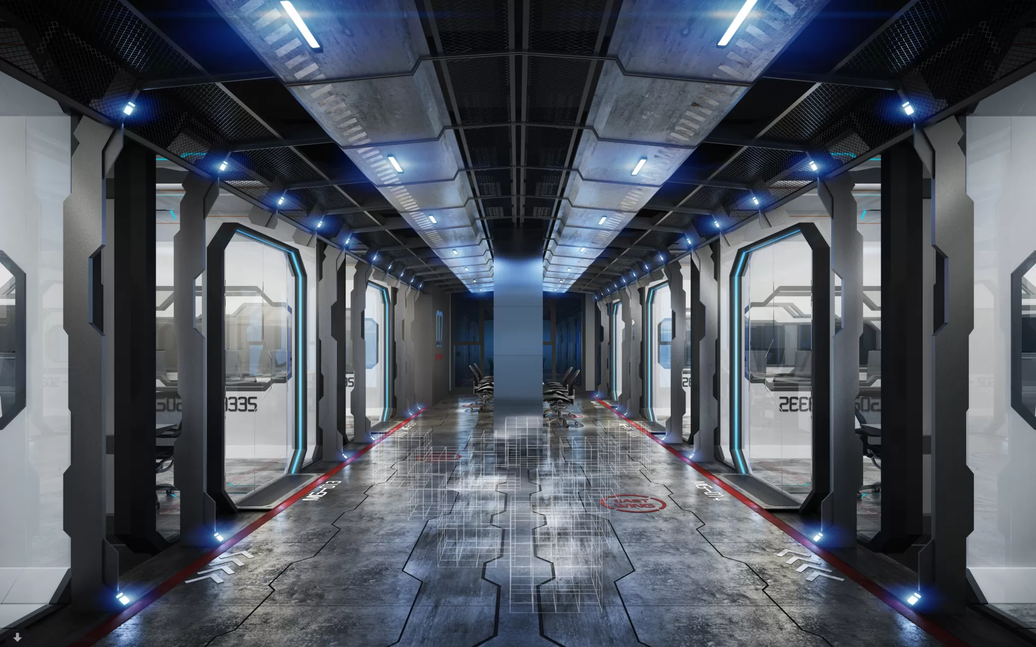 PUBLIC COMMERCE SPACE 3D MODEL - 3D MODELS - 3DSKY FREE MODELS