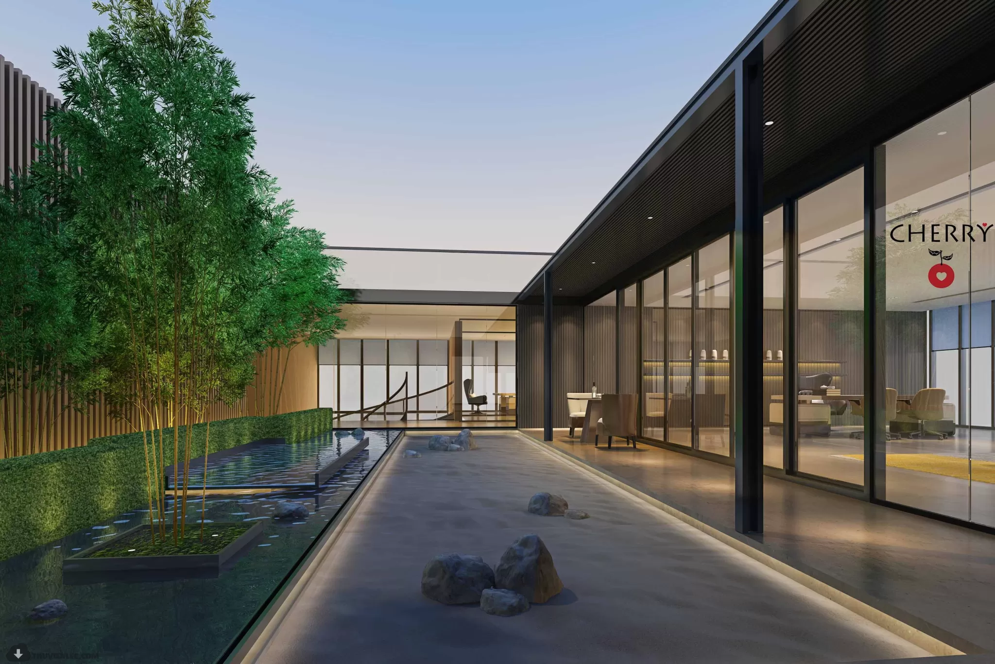 PUBLIC COMMERCE SPACE 3D MODEL - 3D MODELS - 3DSKY FREE MODELS