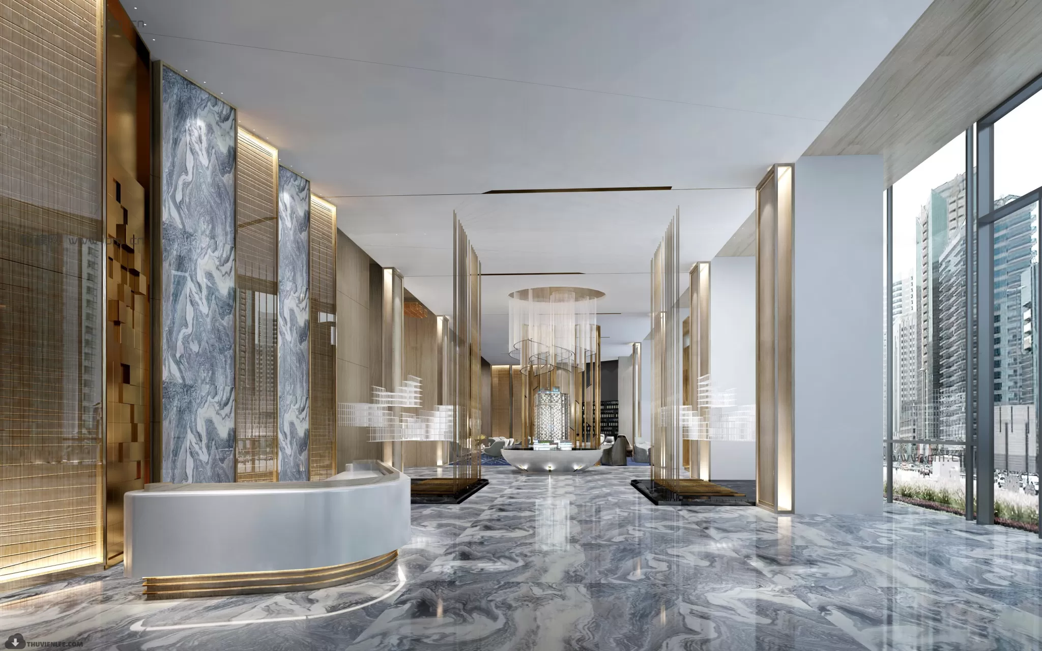 PUBLIC COMMERCE SPACE 3D MODEL - 3D MODELS - 3DSKY FREE MODELS