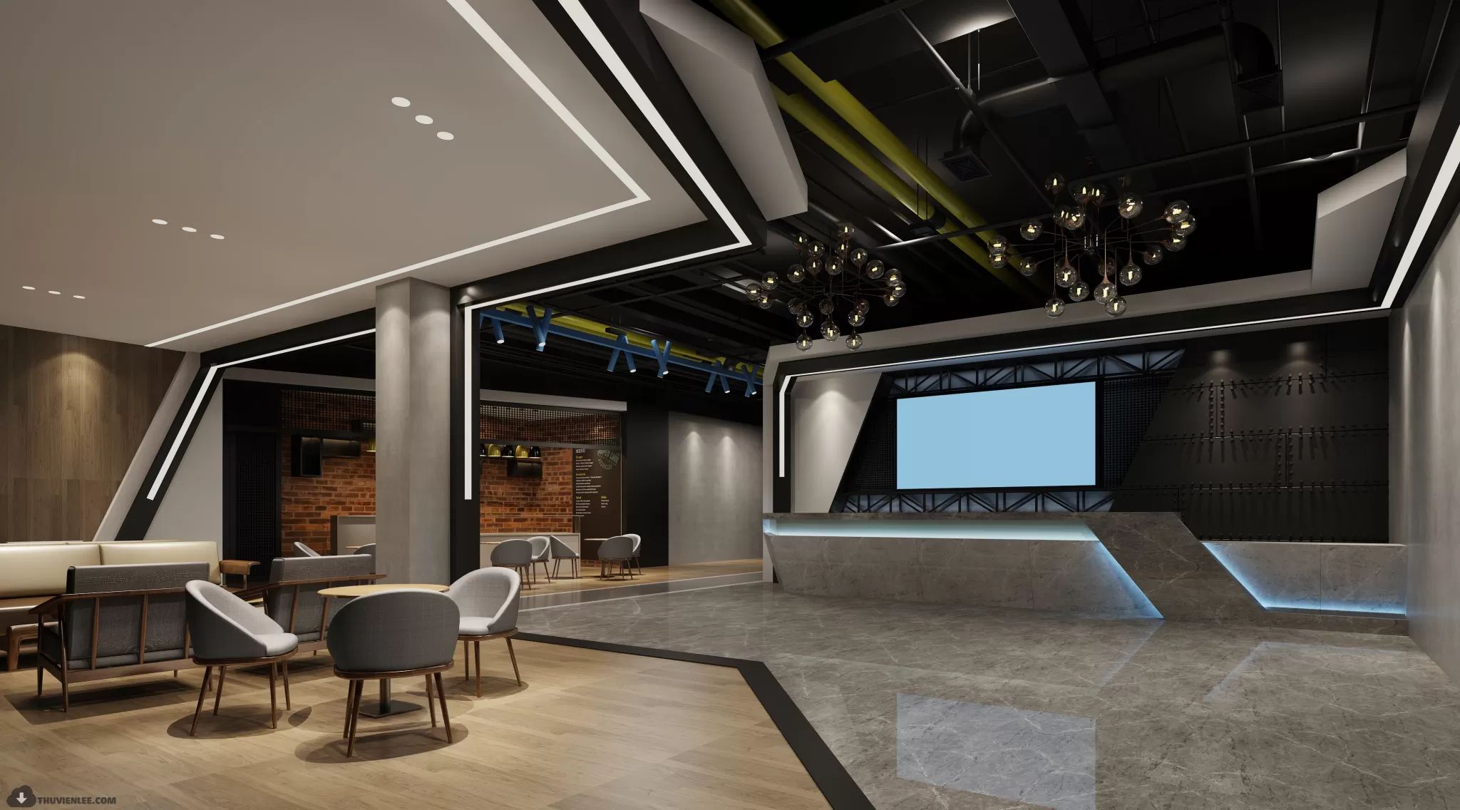 PUBLIC COMMERCE SPACE 3D MODEL - 3D MODELS - 3DSKY FREE MODELS