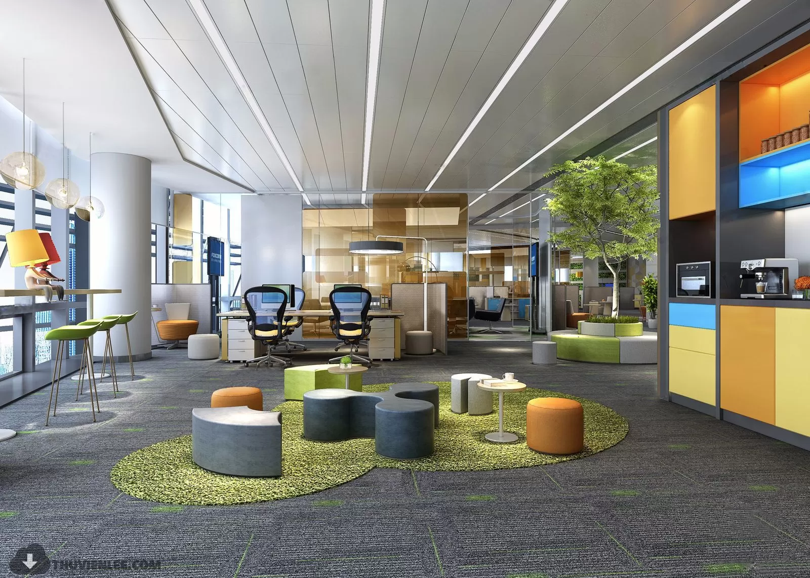 PUBLIC COMMERCE SPACE 3D MODEL - 3D MODELS - 3DSKY FREE MODELS