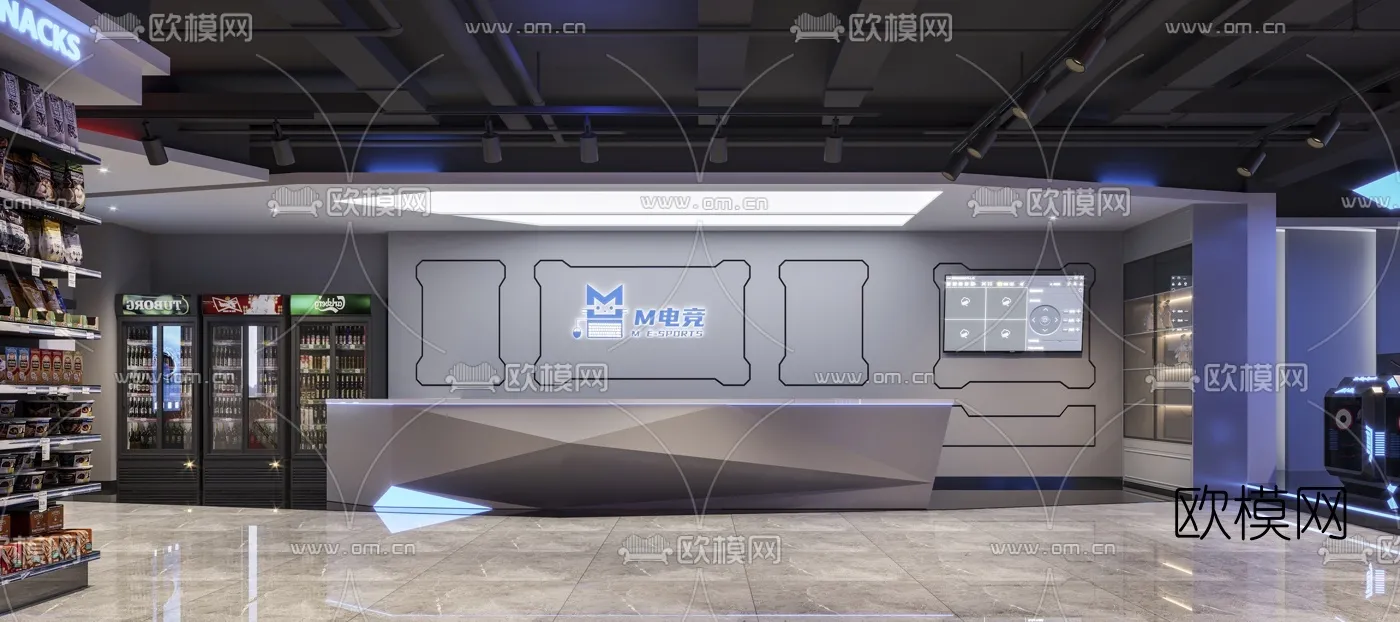 PUBLIC COMMERCE SPACE - 3D Model For Interior Design - 10814