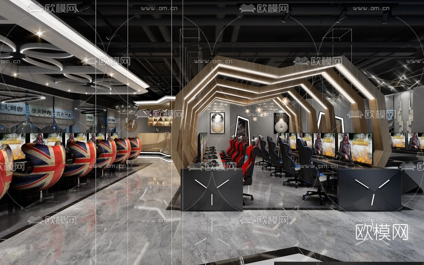 PUBLIC COMMERCE SPACE - 3D Model For Interior Design - 10817