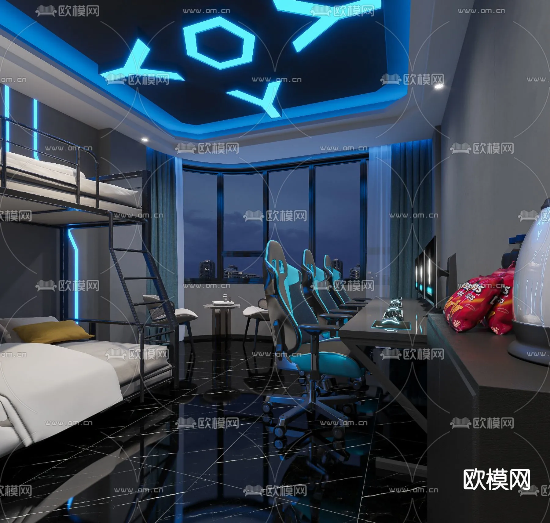 PUBLIC COMMERCE SPACE - 3D Model For Interior Design - 10843