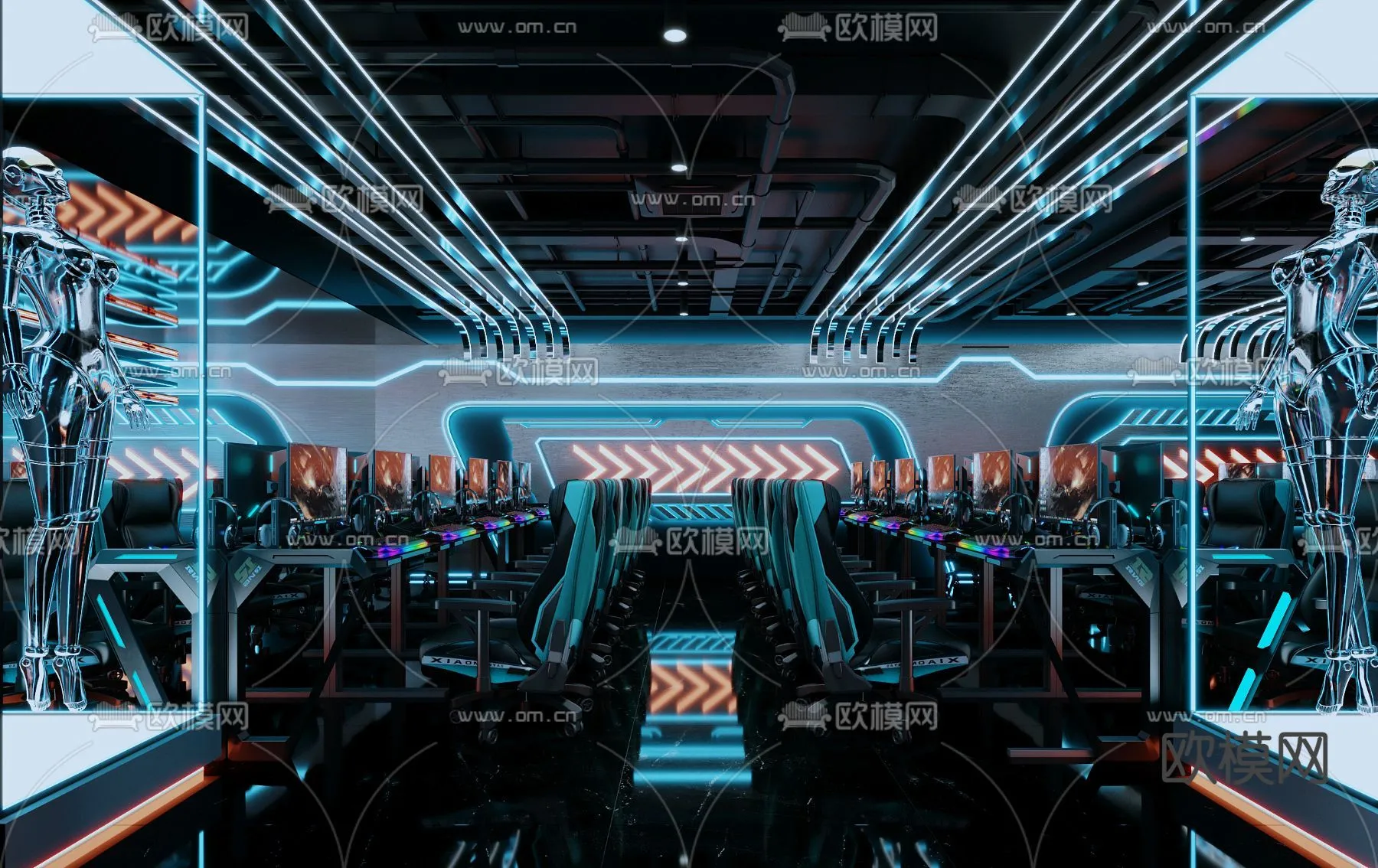 PUBLIC COMMERCE SPACE - 3D Model For Interior Design - 10850