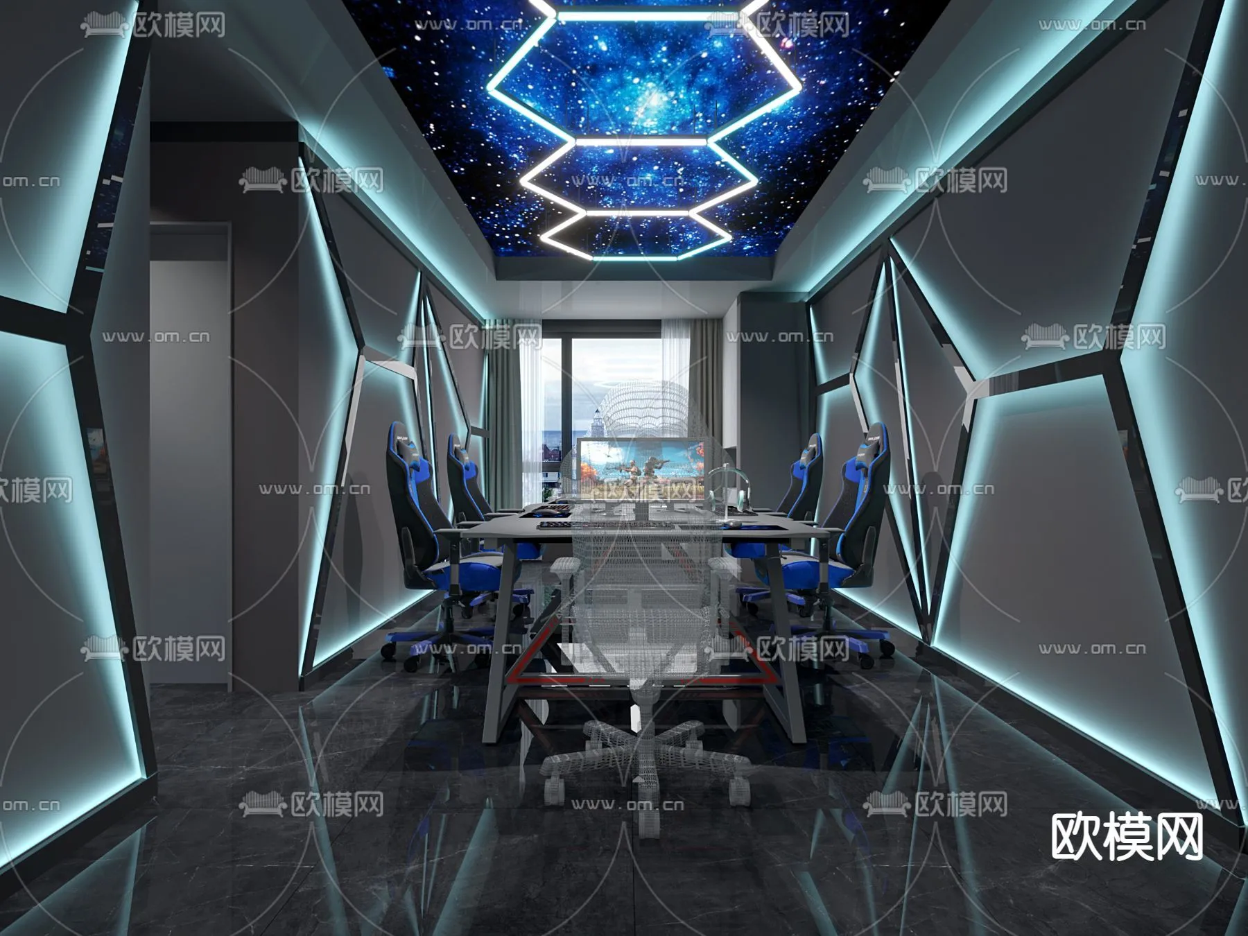 PUBLIC COMMERCE SPACE - 3D Model For Interior Design - 10853