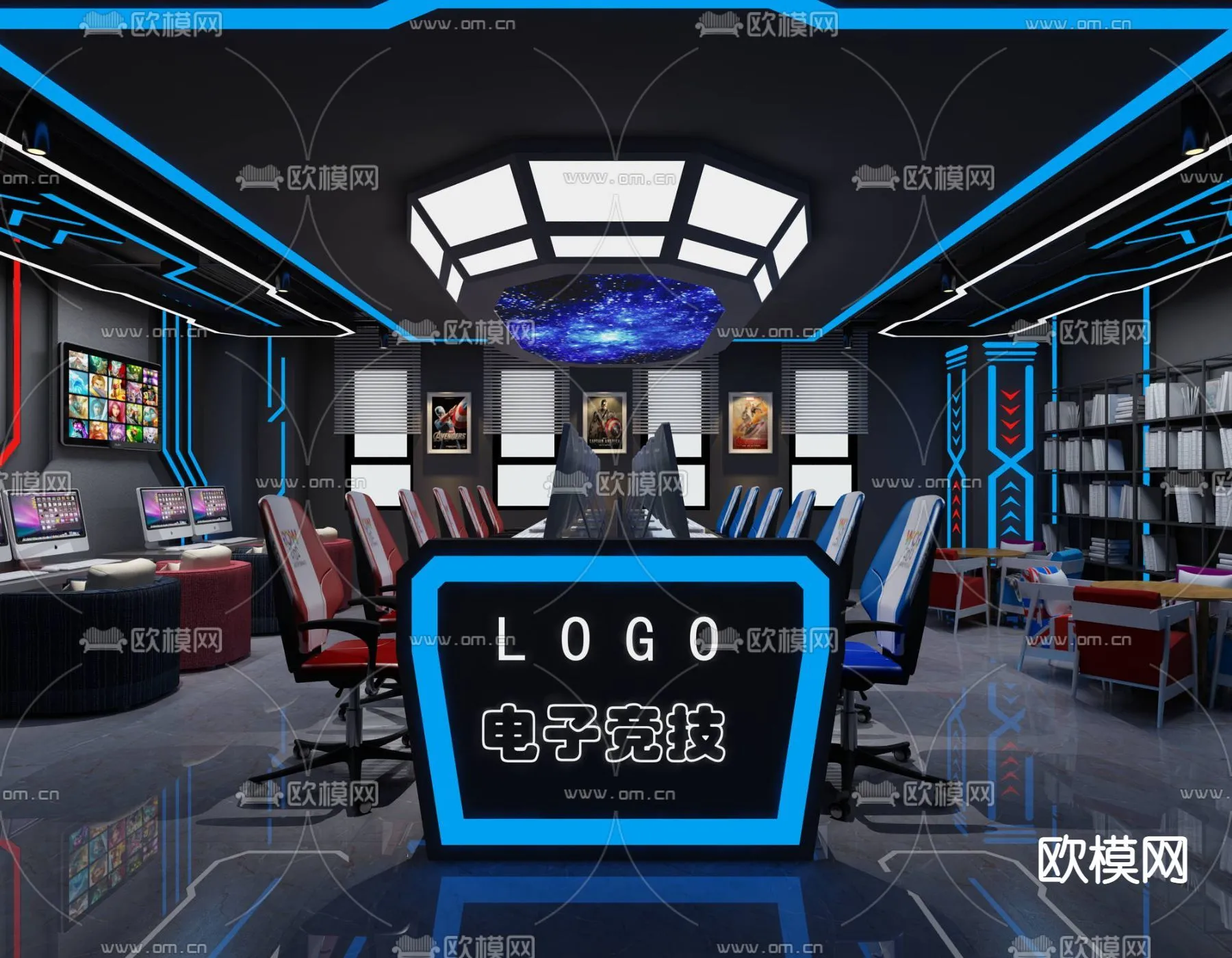 PUBLIC COMMERCE SPACE - 3D Model For Interior Design - 10854