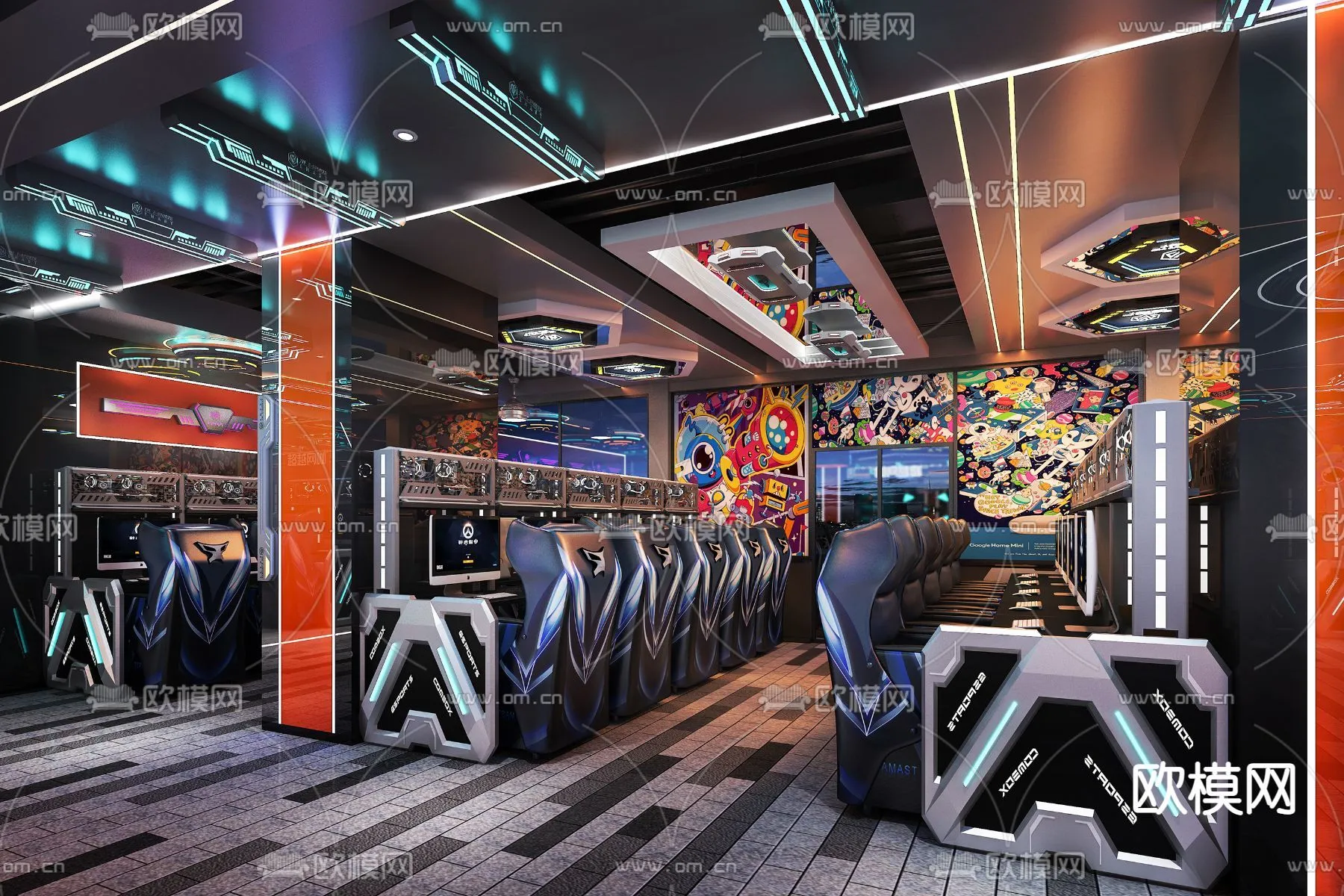 PUBLIC COMMERCE SPACE - 3D Model For Interior Design - 10858