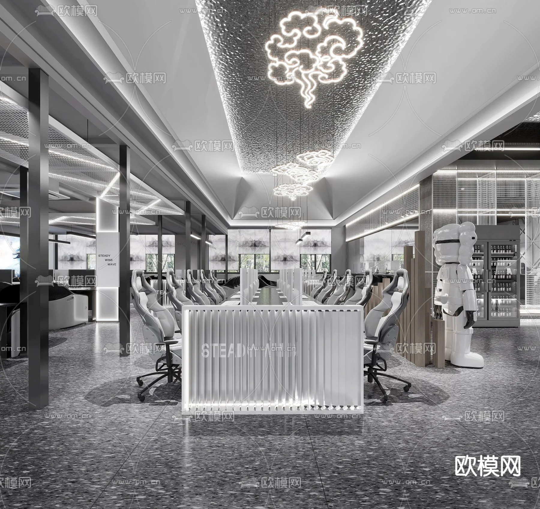 PUBLIC COMMERCE SPACE - 3D Model For Interior Design - 10859