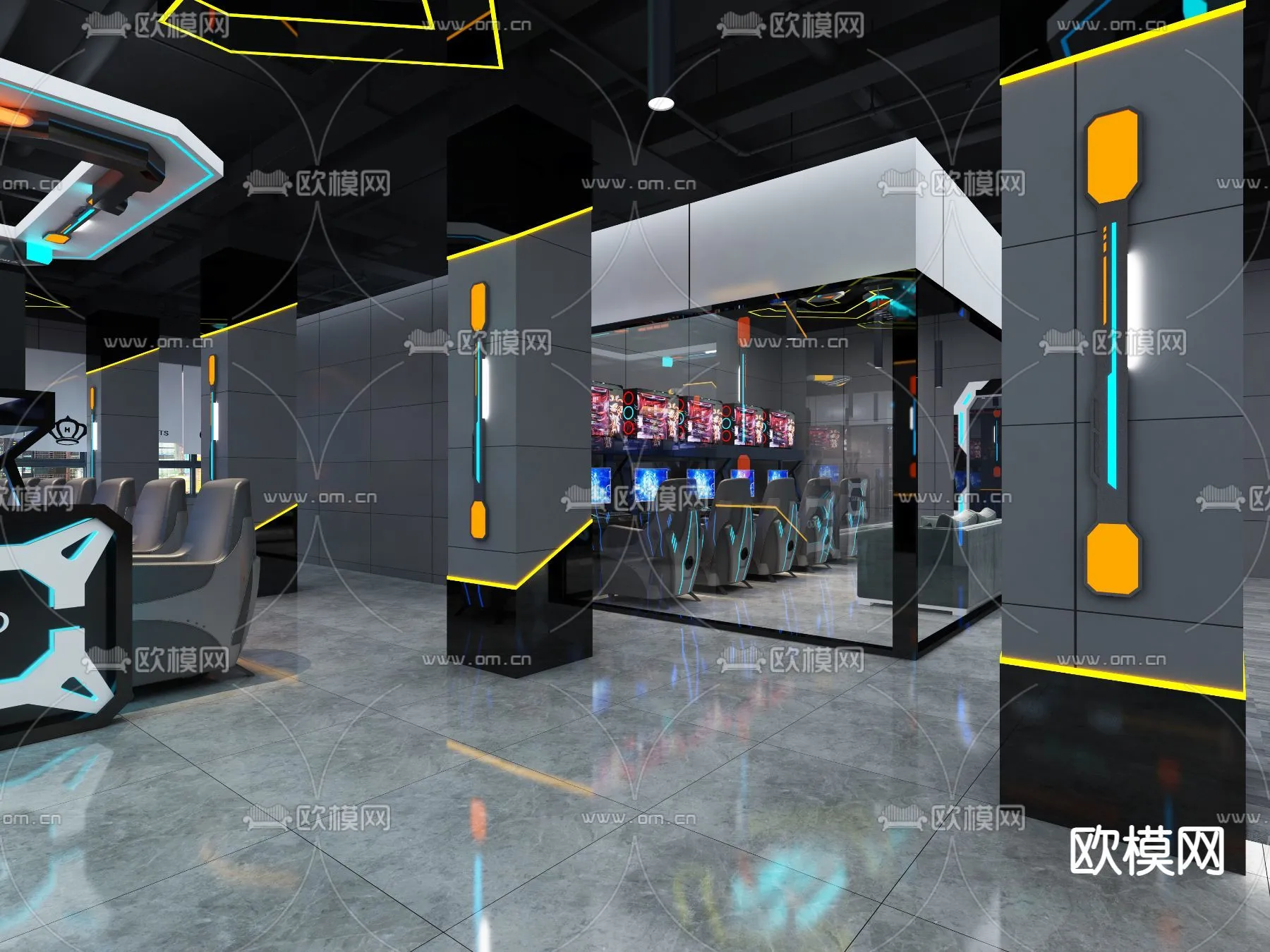 PUBLIC COMMERCE SPACE - 3D Model For Interior Design - 10865