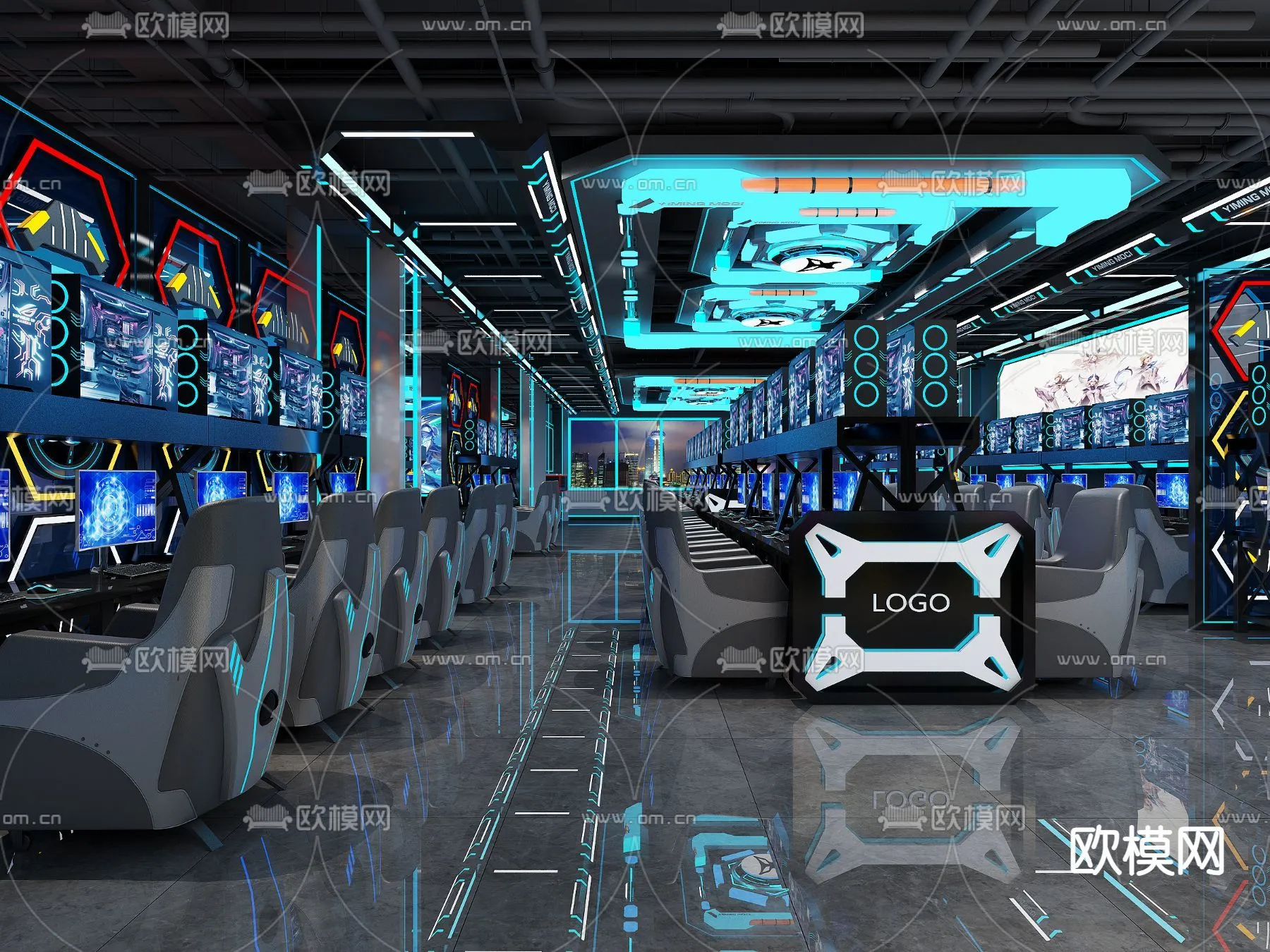 PUBLIC COMMERCE SPACE - 3D Model For Interior Design - 10866