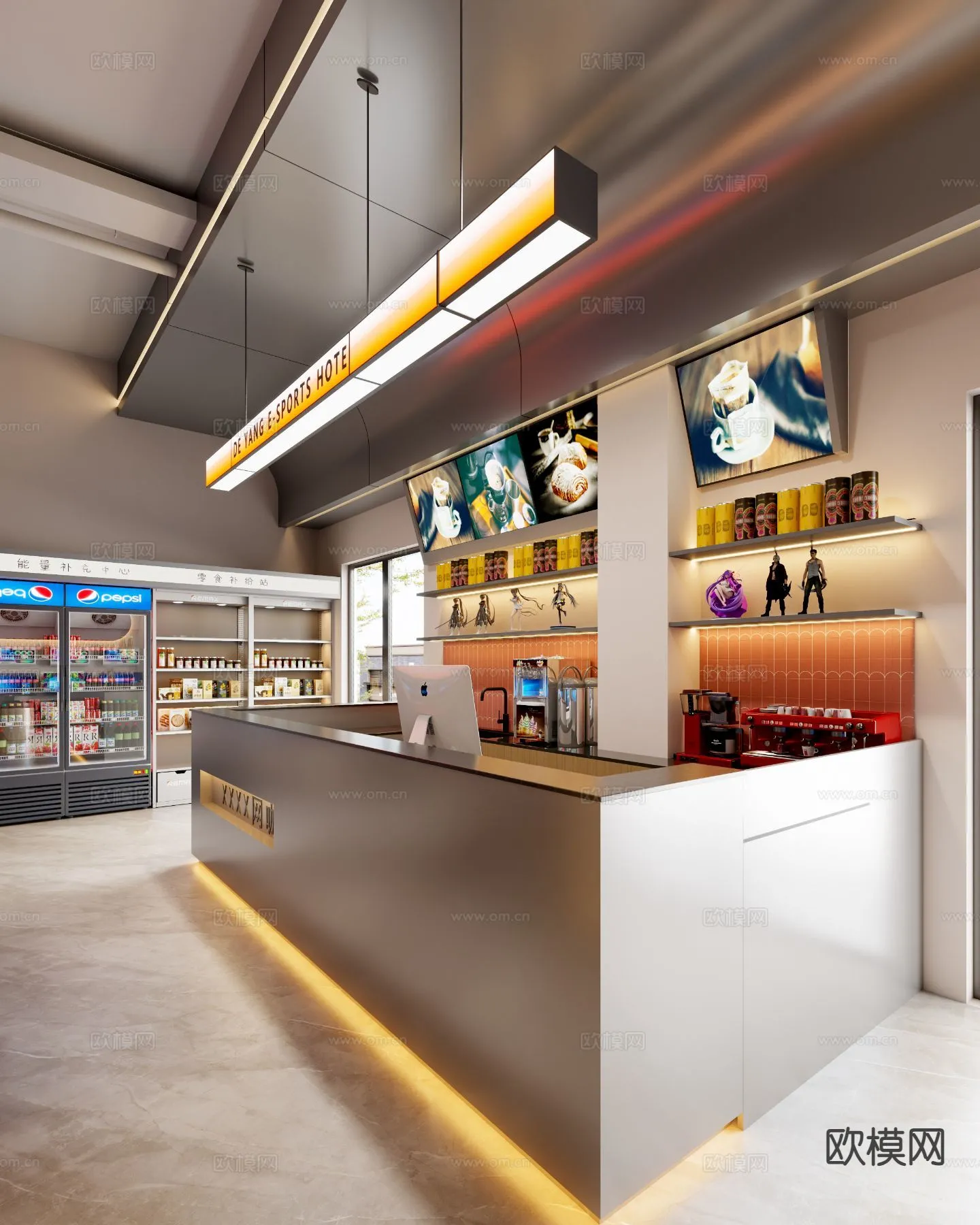 PUBLIC COMMERCE SPACE - 3D Model For Interior Design - 10892