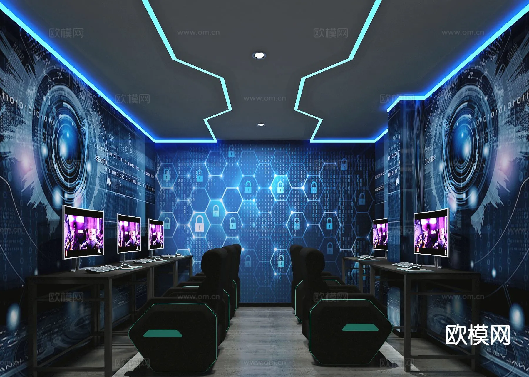 PUBLIC COMMERCE SPACE - 3D Model For Interior Design - 10895