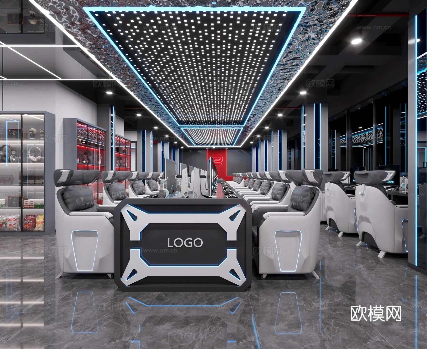 PUBLIC COMMERCE SPACE - 3D Model For Interior Design - 10907