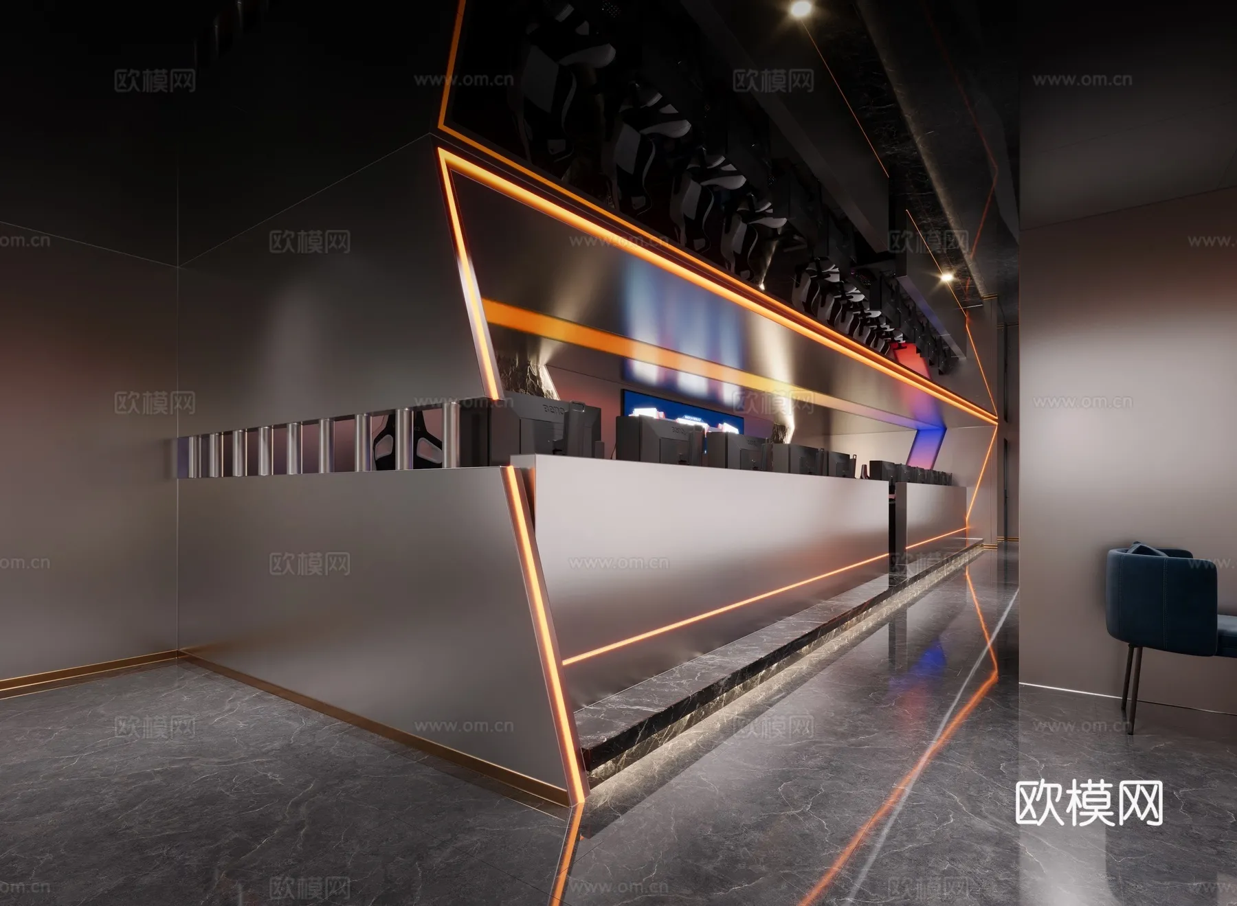 PUBLIC COMMERCE SPACE - 3D Model For Interior Design - 10908