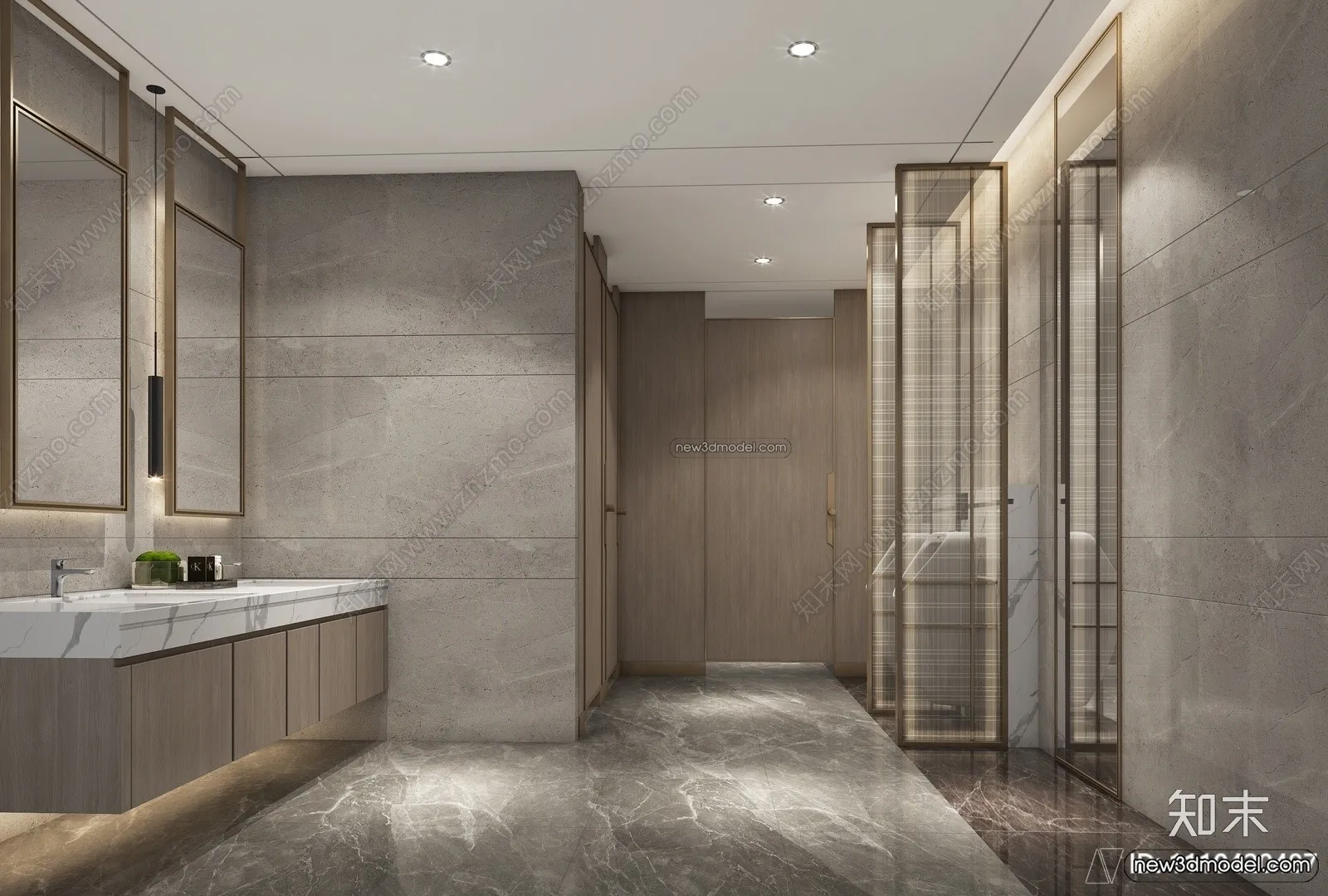 Public Toilet - WC - 3D Interior Scene - 3D Models - 002