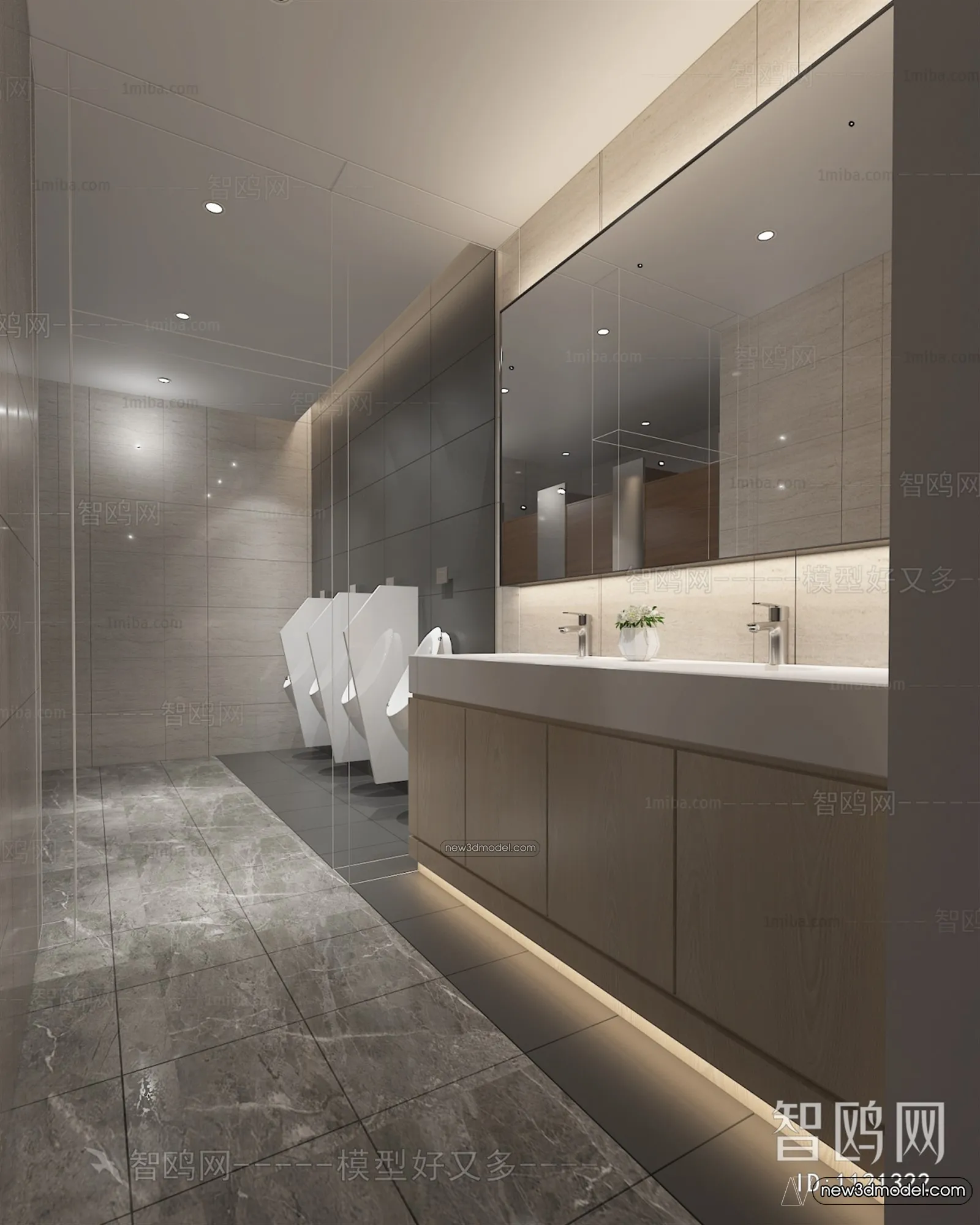 Public Toilet - WC - 3D Interior Scene - 3D Models - 003