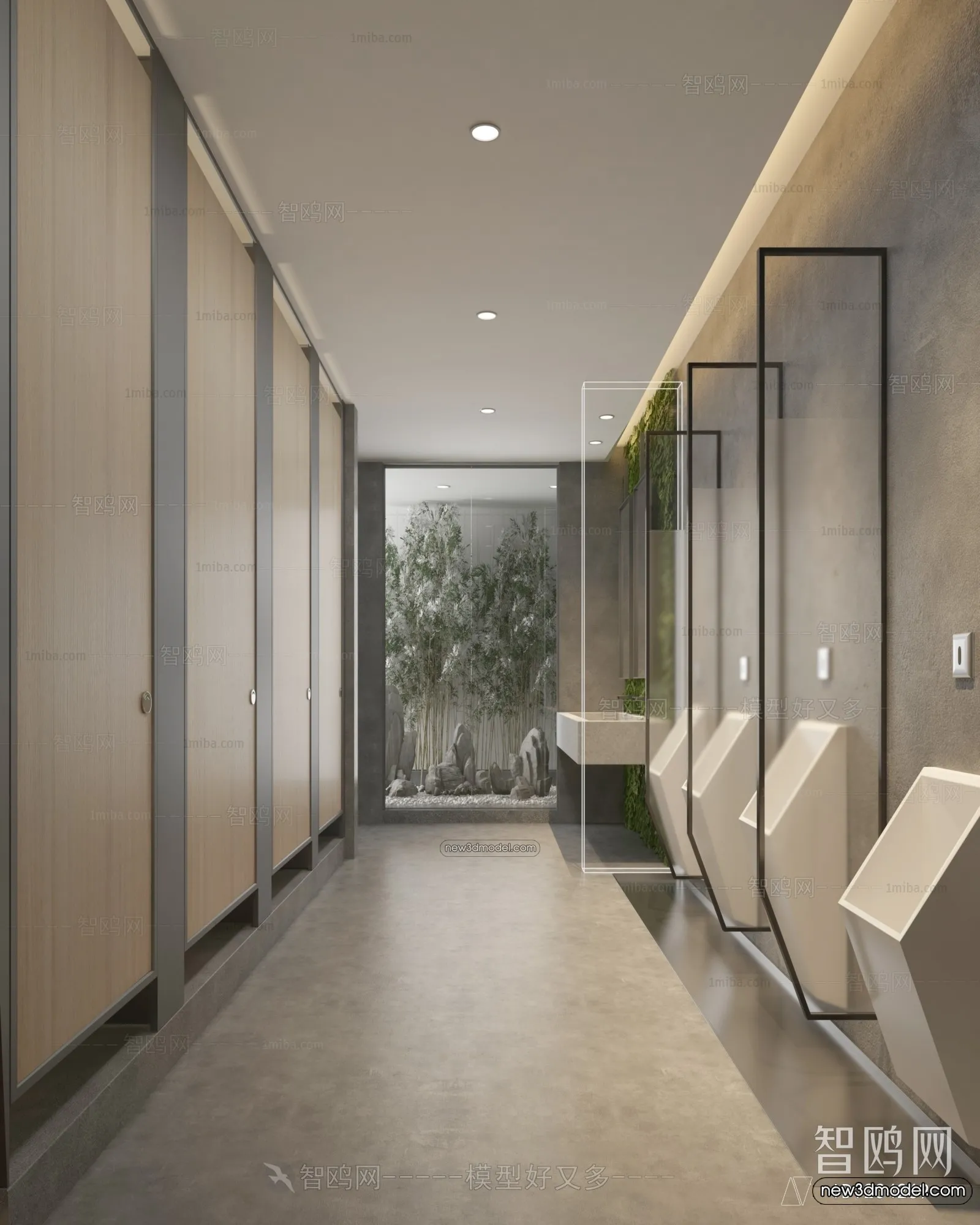 Public Toilet - WC - 3D Interior Scene - 3D Models - 014