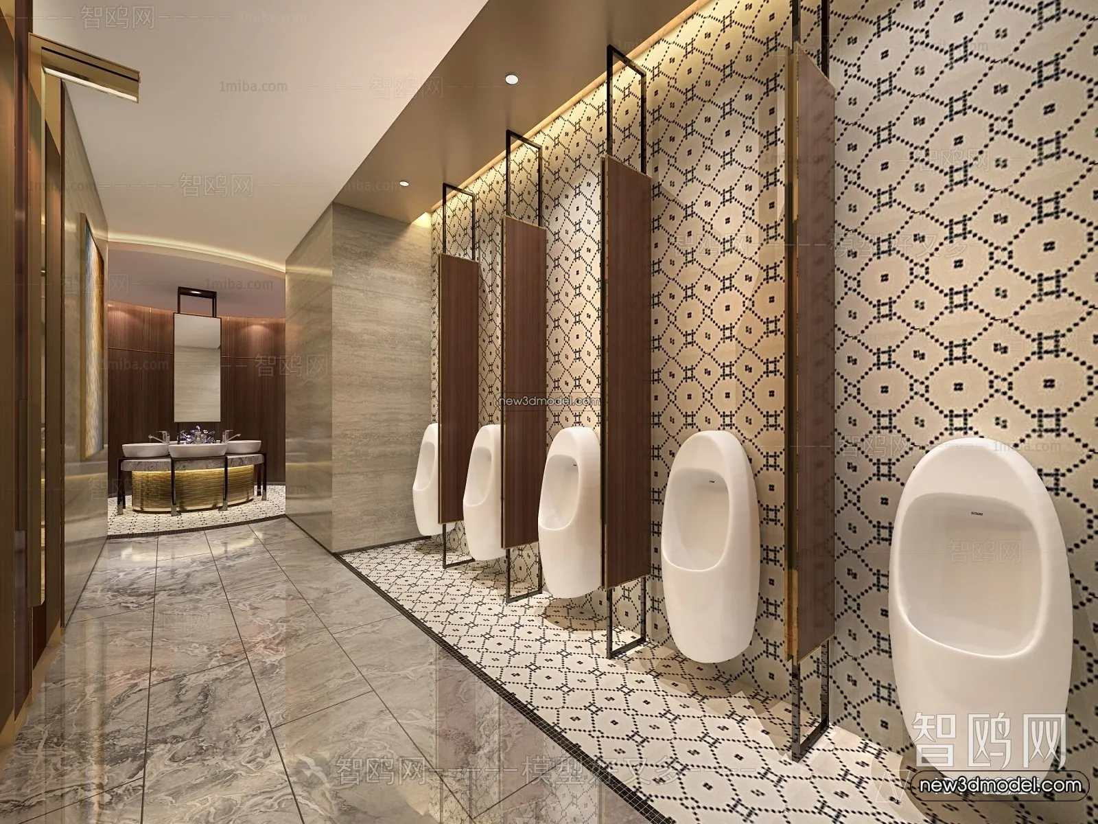 Public Toilet - WC - 3D Interior Scene - 3D Models - 026