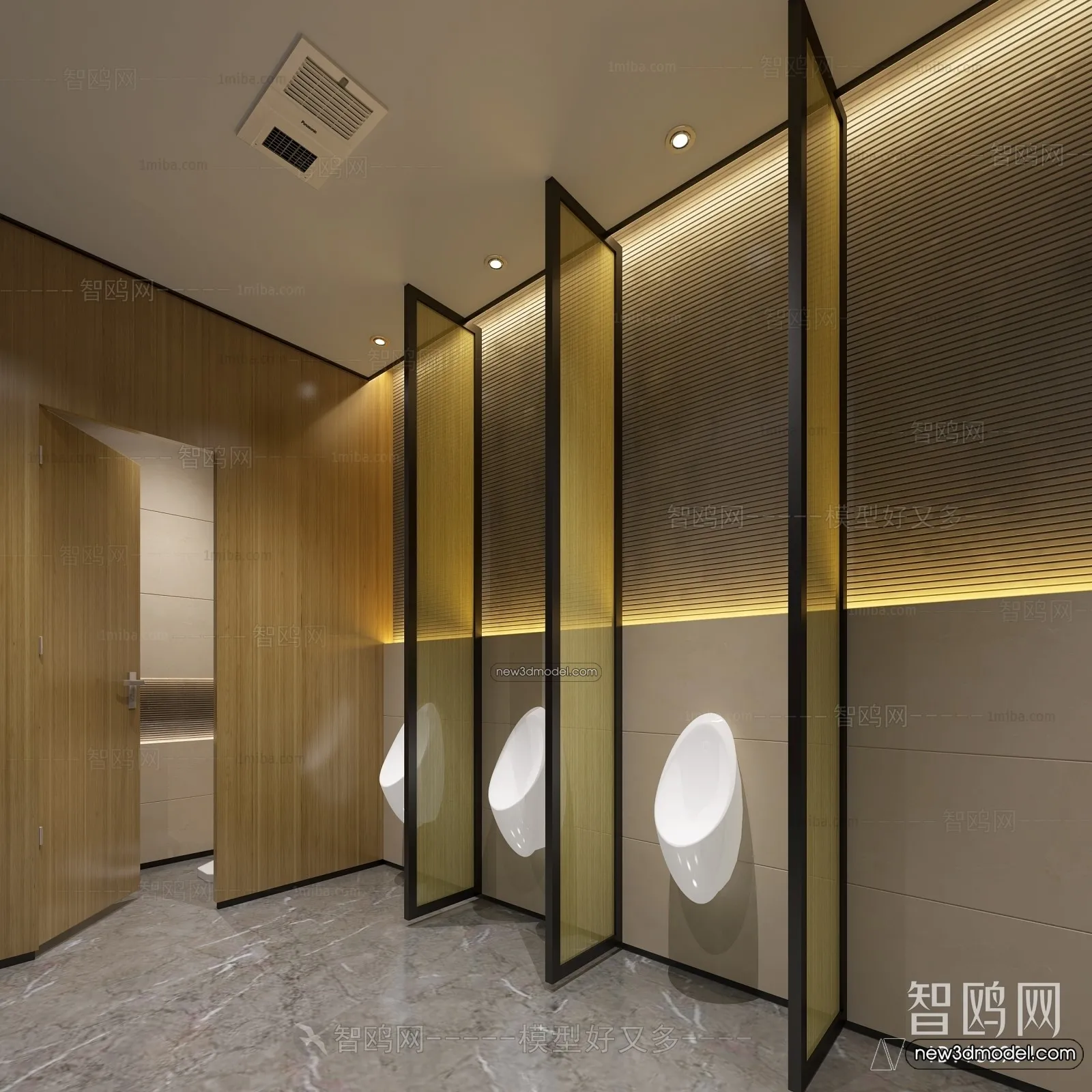 Public Toilet - WC - 3D Interior Scene - 3D Models - 027